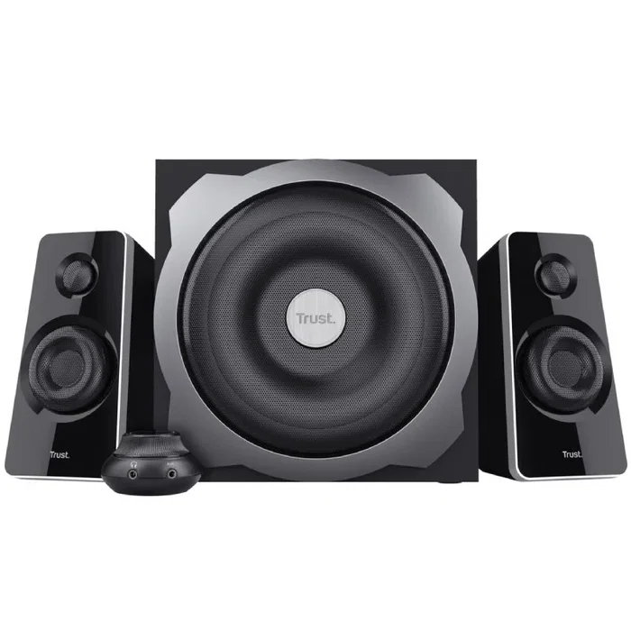 Trust Tytan Altavoces 2.1 de 120 W Pico (60 W RMS) con Subwoofer de Madera, Negro Trust Tytan Altavoces 2.1 de 120 W Pico (60 W RMS) con Subwoofer de Madera, Negro